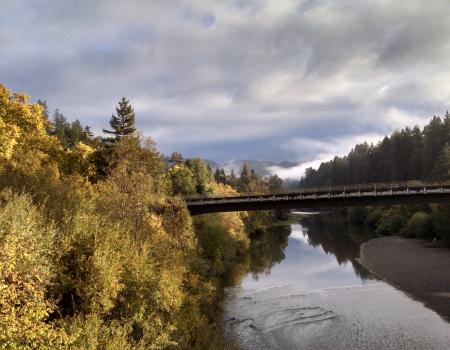 The Russian River misty late fall day 