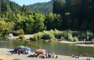 Monte Rio Beach in the summer time